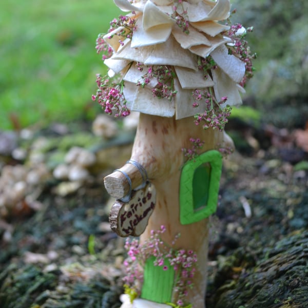 Little Pink and Green Fairy House