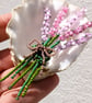 Glass Beaded Heather Flower Posy Brooch - Image 2