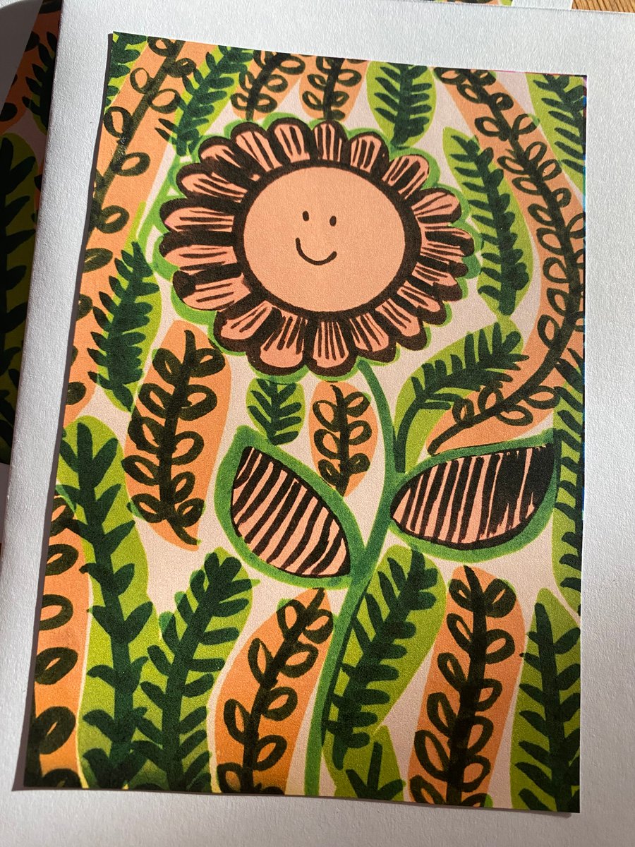 Happy Flower set of 4 cards and envelopes 