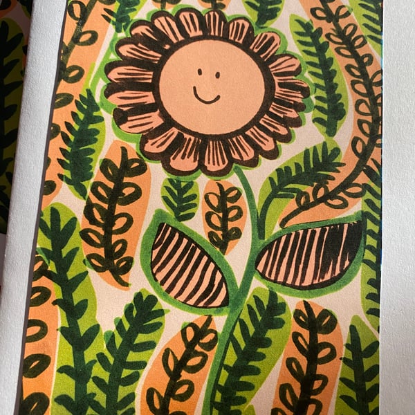 Happy Flower set of 4 cards and envelopes 