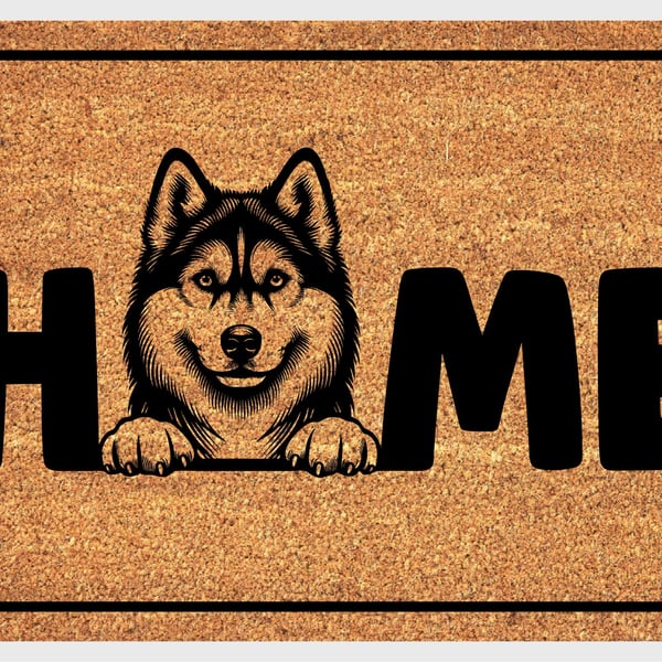 Siberian Husky Home Door Mat No.1 - Siberian Husky Dog Welcome Mat - 3 Sizes