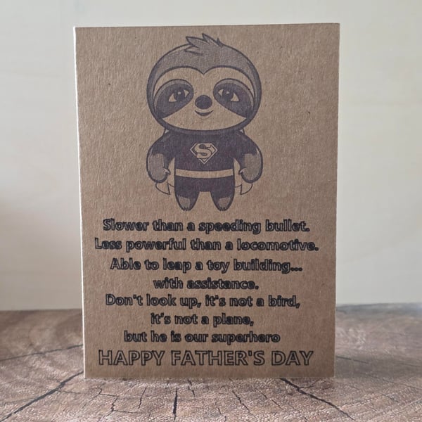 Sloth-erman Father's Day Card 