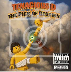 LEGO-Inspired Tenacious D – The Pick of Destiny 5x5" Print - Mounted for 9x9"