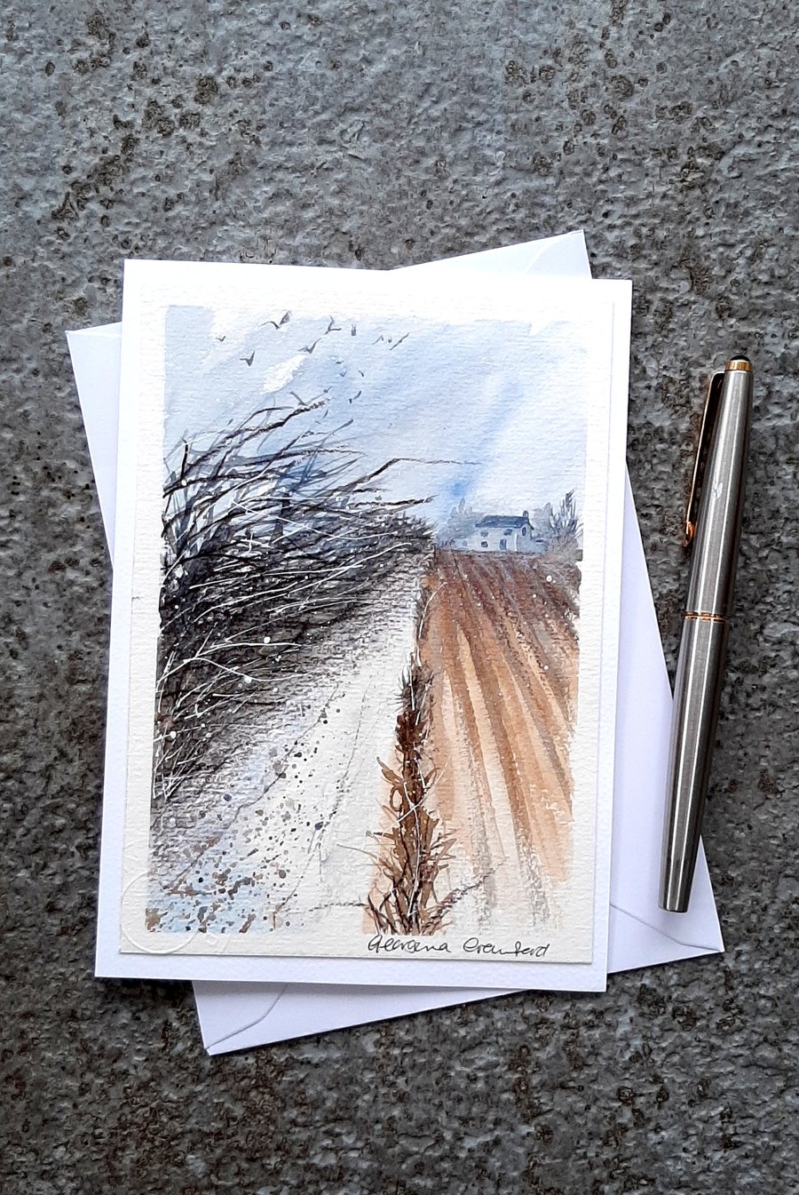 Watercolour. Blank Card. Handpainted. OOAK