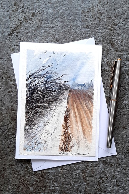 Watercolour. Blank Card. Handpainted. OOAK