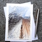 Watercolour. Blank Card. Handpainted. OOAK