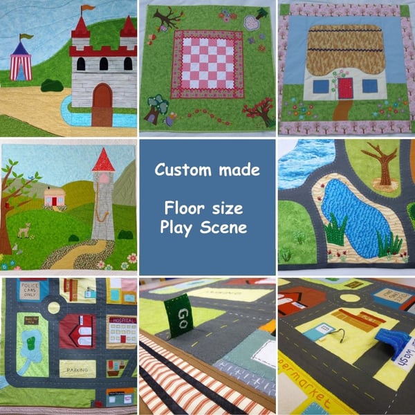 Bespoke Floor Playmat toy or Wall Hanging Play Scene UKCA