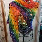 Chakra coloured meditation shawl or scarf