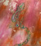 Tie dyed hand painted tote with paisley gecko design  - Image 2