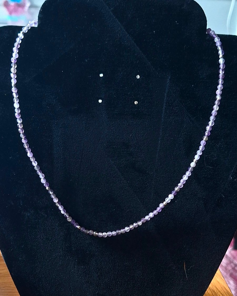 Micro faceted amethyst necklace