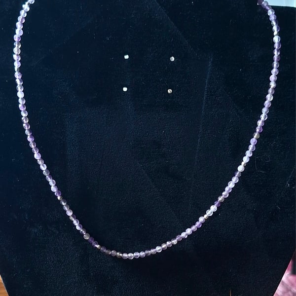 Micro faceted amethyst necklace
