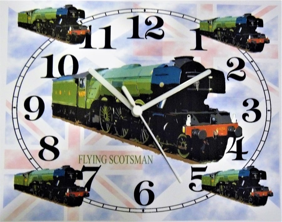 flying scotsman clock train wall clock steam engine classic steam railway