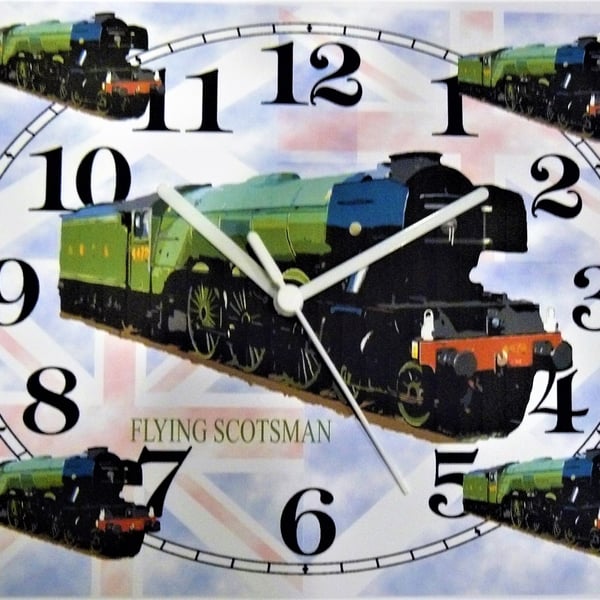 flying scotsman clock train wall clock steam engine classic steam railway