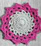 Handmade Crochet Flower Coasters Set of 6 with Basket - Image 2