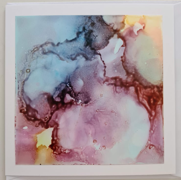 Four original alcohol ink abstract art handpain... - Folksy