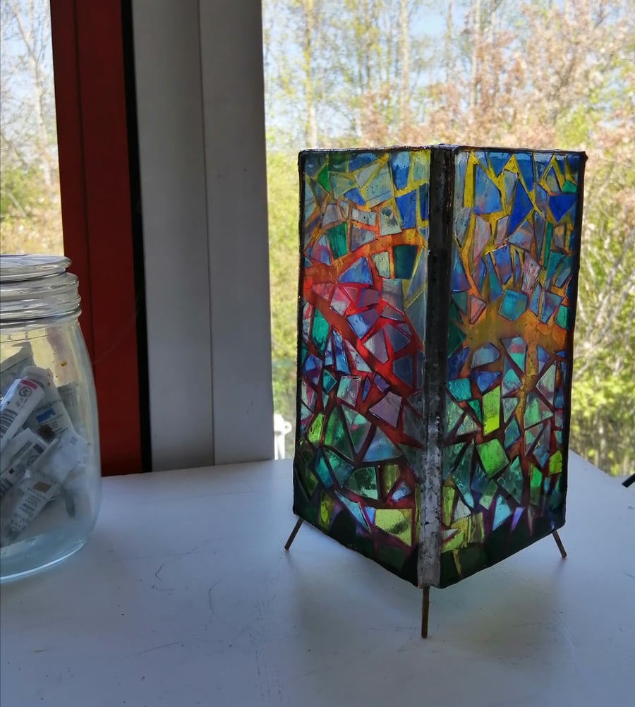 Stained Glass Winter Trees Lamp