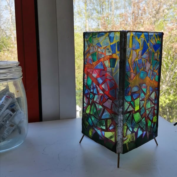 Stained Glass Winter Trees Lamp