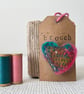 Needle felted hand embroidered heart shaped  brooch  - Image 2