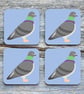 Pigeon Coaster, Bird Drinks Mats, Nature Homewares, Urban Birds, Rock Dove - Image 3