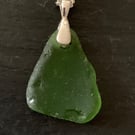 Deep green seaglass pendant