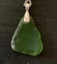 Deep green seaglass pendant