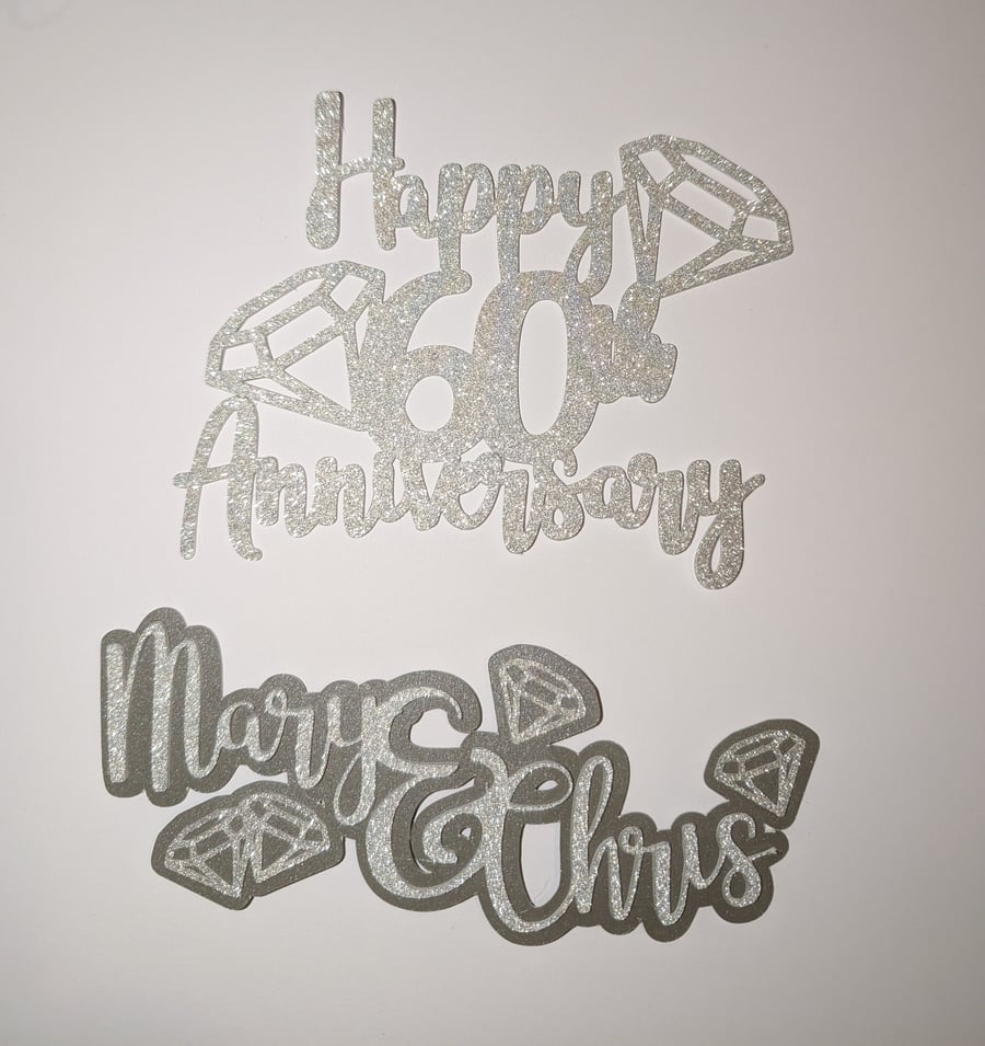 60th Anniversary Cake Topper - Can be personalised 
