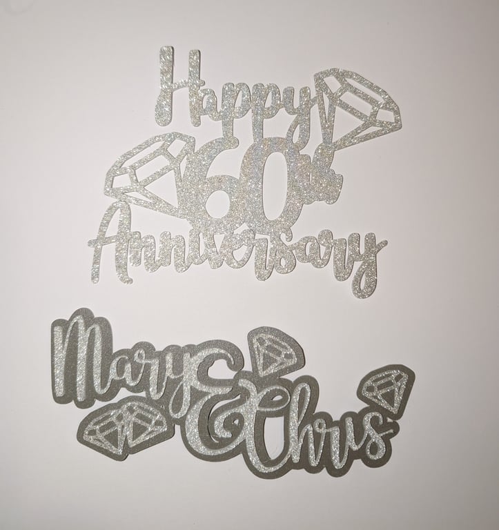 60th Anniversary Cake Topper - Can be personalised 