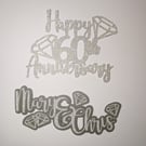 60th Anniversary Cake Topper - Can be personalised 
