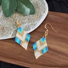 Handmade Beadwork Diamond Earrings in a Beach Inspired Chevron Design