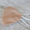 Mocha  Polka Dot Cotton Face Mask, Washable