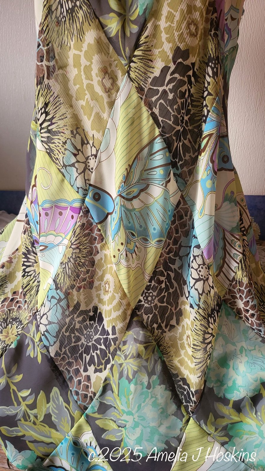 Jade Moss Voile Diamonds Dress