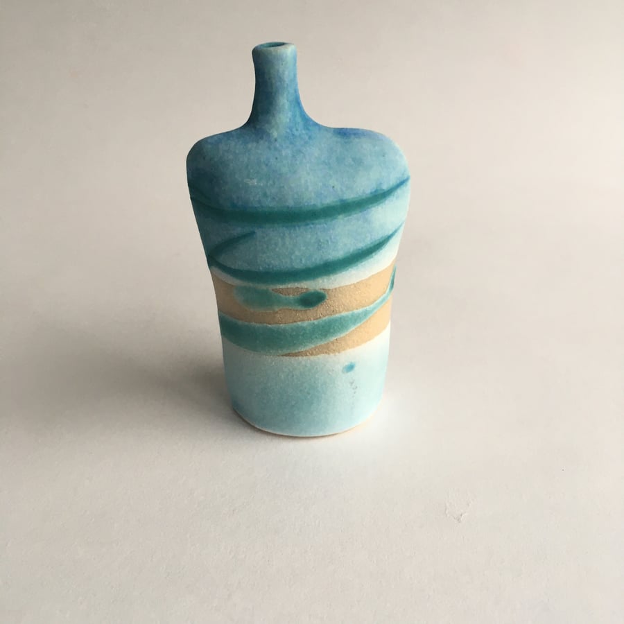Seascape Bottle in Stoneware Ceramic