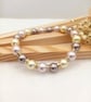 Pearl Bracelet - Neapolitan Ice Cream Stretch Bracelet - Special Occasion 