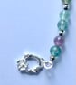 Handmade Fluorite Bracelet - Sterling Silver Rose Toggle Clasp - Image 3