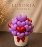 Heart Bouquet Candle Handmade Valentine's Candle Romantic Gift for Her Unique He