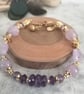 Lilac purple & gold Amethyst bracelet - Image 5