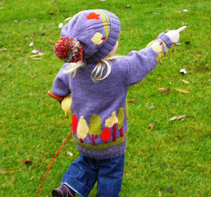 Tree Sweater and Hat Knitting Pattern.  Digital Pattern