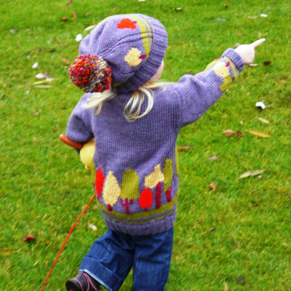 Tree Sweater and Hat Knitting Pattern.  Digital Pattern