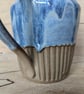 Larger pale blue carved jug (straight shoulder) - Image 4