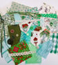 Mini green slow stitching or junk journal kit for a beginner - Image 6