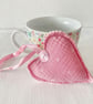 Dusky Pink Hanging Heart Decoration 