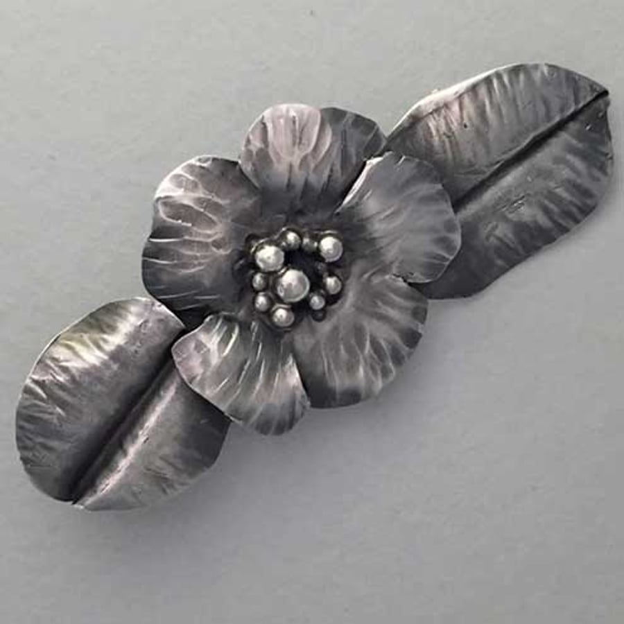 Handmade Silver Flower brooch - gifted