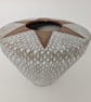 White glazed stoneware decorative bowl.