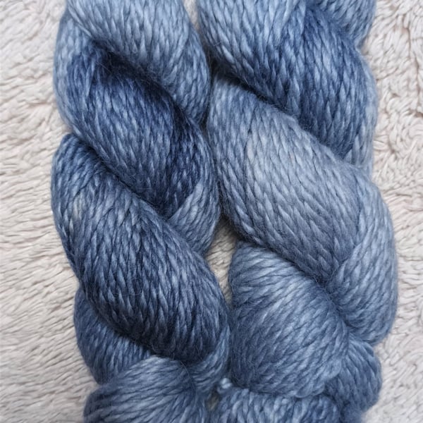Stormy Skies 100g Hand dyed Baby Alpaca Chunky Yarn