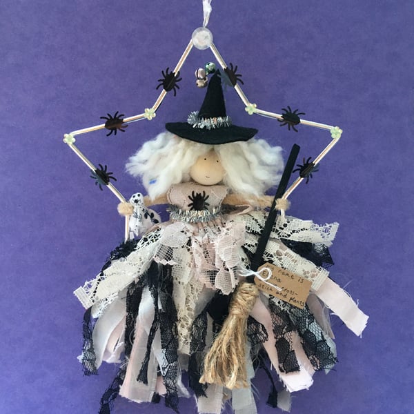 Witch In A Star Hanging Decoration, Kitchen Witch, Elena, Perfectly Imperfect 
