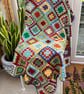 Acrylic Wool Denim Stargazer Granny Squares Lap Blanket - Image 1