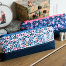 Zip pouch in a really useful size made with Rifle Paper Co Les Fleurs Rosa print