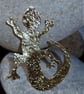 Lizard brooch in brass - Image 5