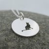 Cat Necklace. Little Cat Sterling Silver Pendant hand sawn by artist maker. 