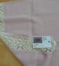 Scarf, wool twill pink scarf, lace edge scarf, ladies scarf, pink wrap - Image 7